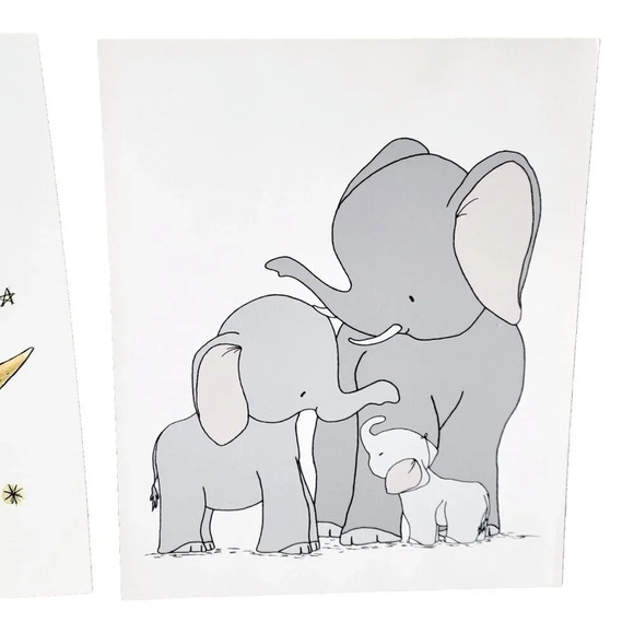 Kit Chase Nursery Elephant Prints Set of 2 10" X 8 1/4” 2014 - Picture 3 of 3
